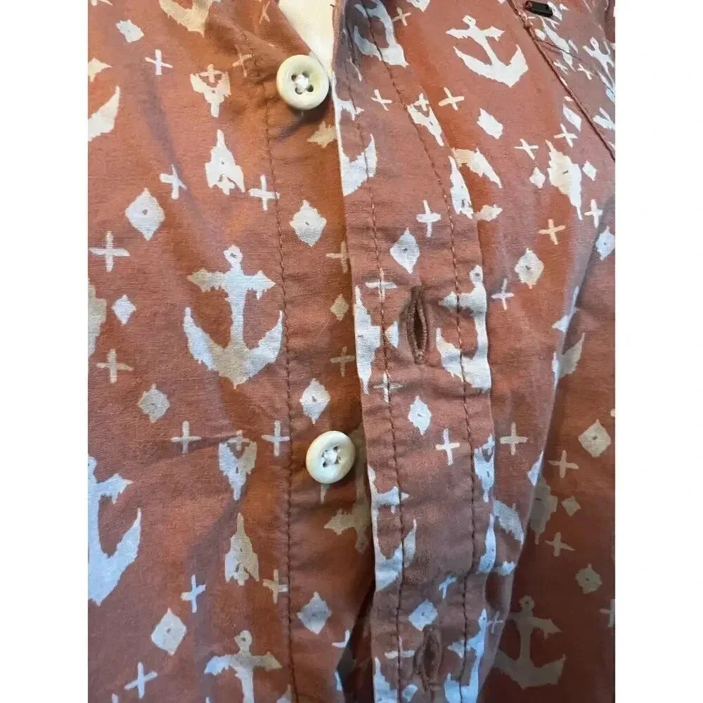 Obey propaganda short sleeve button up shirt anchor design men’s size small - Picture 2 of 5